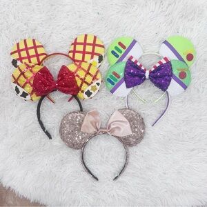 5 Pairs Toy Story Mouse Ears Set Woody Buzz Lightyear Sequined